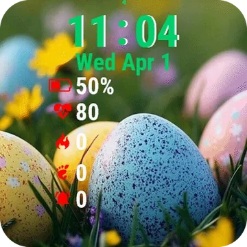 Colorful Easter Eggs Garmin watch face preview