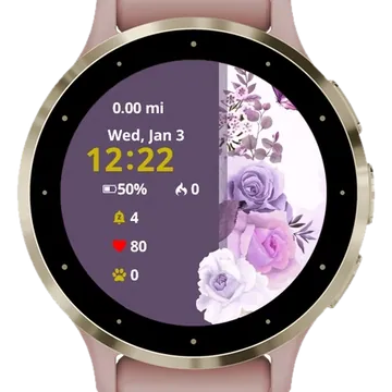 Colorful Flowers Modern Garmin watch face preview