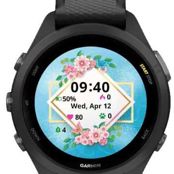Colorful Flowers Garmin watch face preview