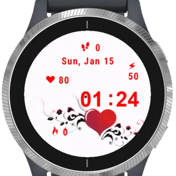 Colorful Heart Garmin watch face preview