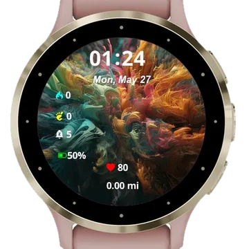Colorful Wallpaper Background Garmin watch face preview