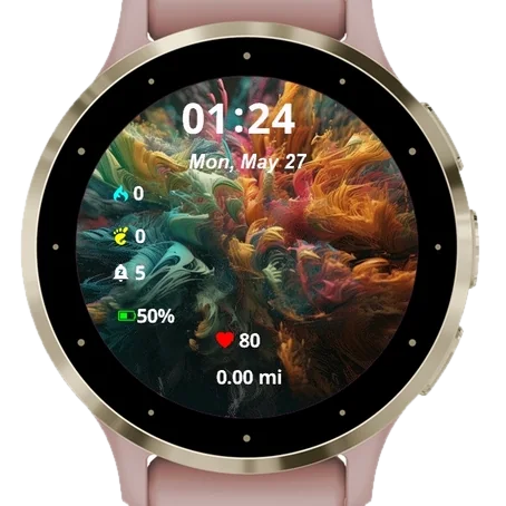 Colorful Wallpaper Background Garmin watch face preview