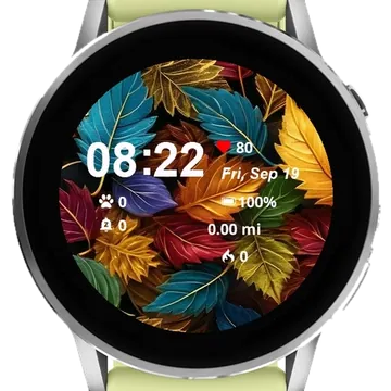 Colors Leaves Garmin watch face preview