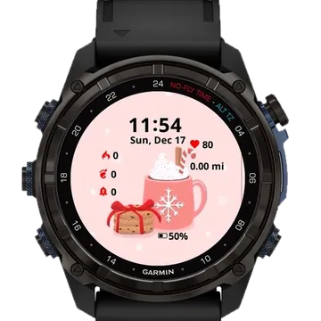 Cookie and coffee Garmin watch face preview