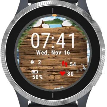 Cool Beach Poster Garmin watch face preview