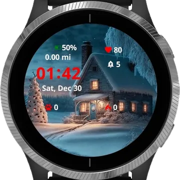 Cottage Snow Garmin watch face preview