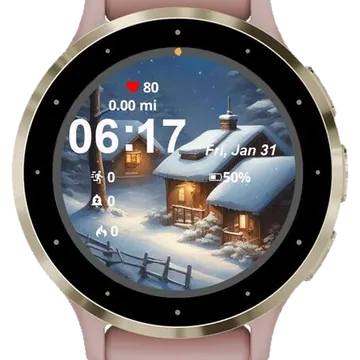 Cottage Winter Garmin watch face preview