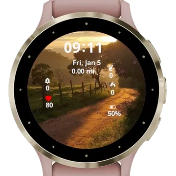 Country road Garmin watch face preview