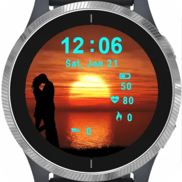 Couple Beach Garmin watch face preview