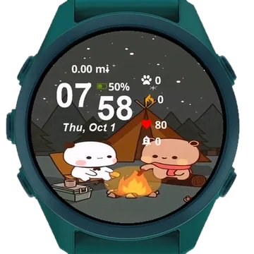 Couple Bears Sitting Next Each Garmin watch face preview