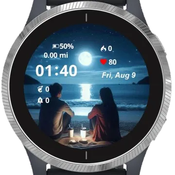 Couple by the beach Garmin watch face preview