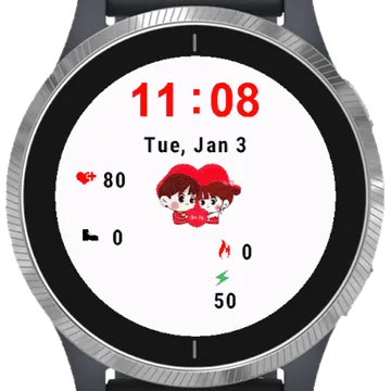 Couple Heart Garmin watch face preview