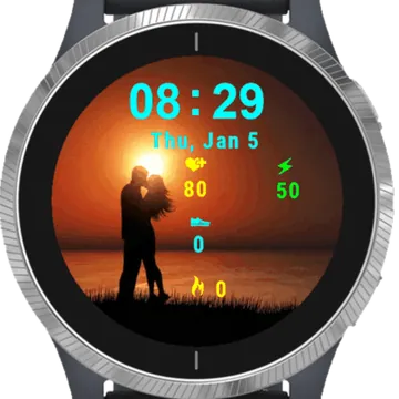 Couple Kissing Sunset Garmin watch face preview