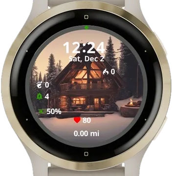 Cozy Cabin Chronicles Garmin watch face preview