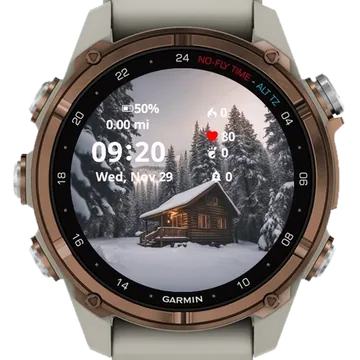Cozy Cabin in Snow Garmin watch face preview