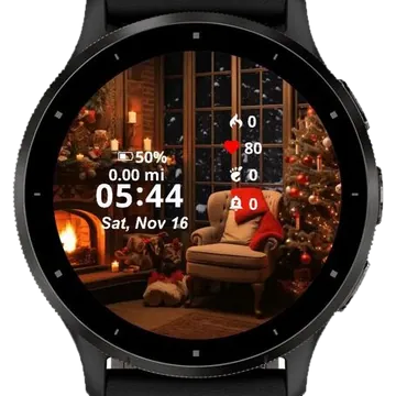 Cozy Christmas Room Garmin watch face preview