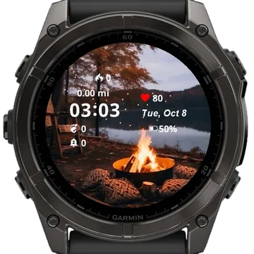 Cozy Lakeside Campfire at Dusk Garmin watch face preview