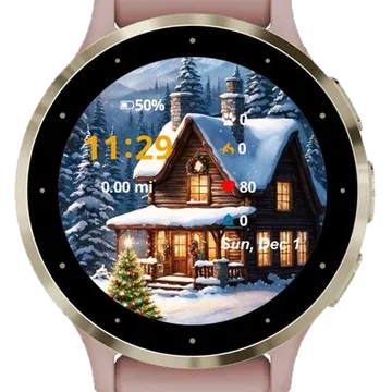 Cozy Winter Cabin Garmin watch face preview