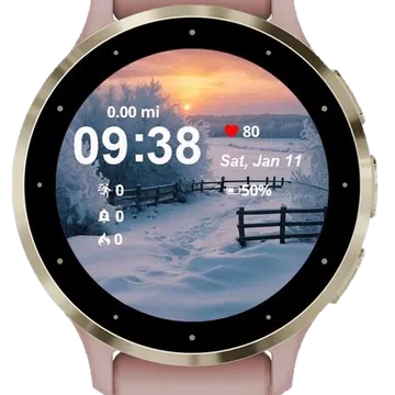 Cozy Winter Garmin watch face preview