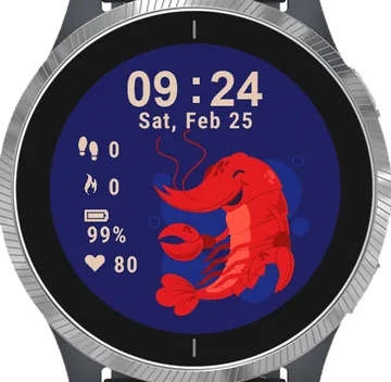 Crawfish Garmin watch face preview