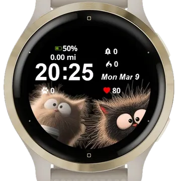 Crazy Little Cat Garmin watch face preview