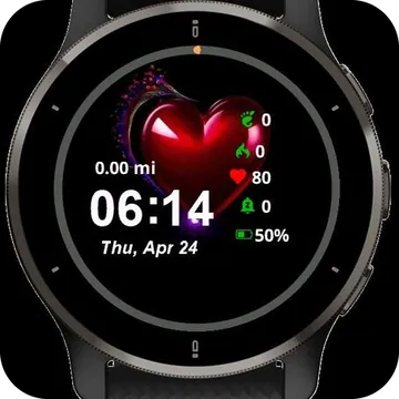 Crimson Pulse Garmin watch face preview