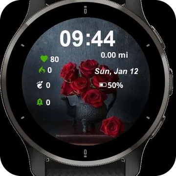 Crimson Whispers Garmin watch face preview
