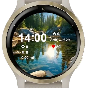 Crystal Forest Garmin watch face preview