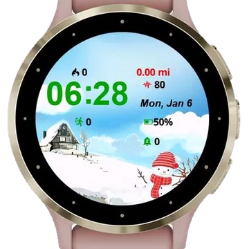 Crystal Winter Background Garmin watch face preview