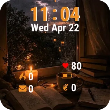 Cup Coffee Book Window Garmin watch face preview