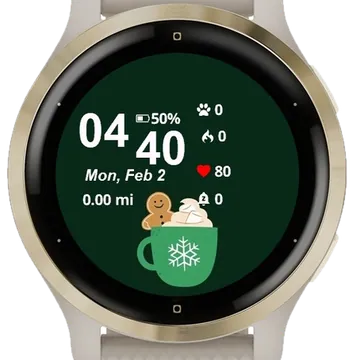 Cup Coffee Cookie Garmin watch face preview