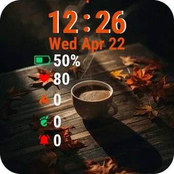 Cup Coffee Smoke Garmin watch face preview