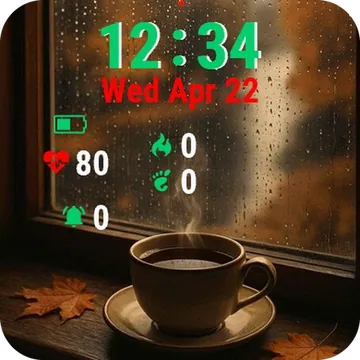 Cup Coffee Window Sing Garmin watch face preview