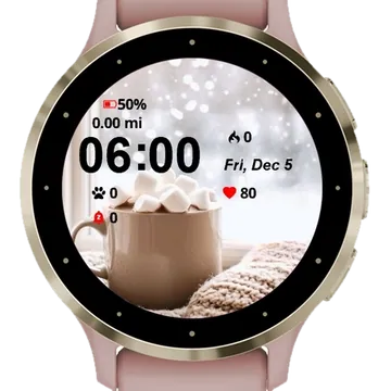 Cup Hot Chocolate Garmin watch face preview