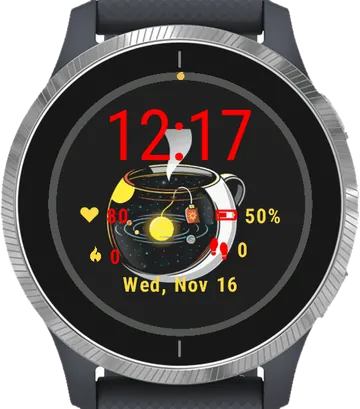 Cup of Tea Garmin watch face preview