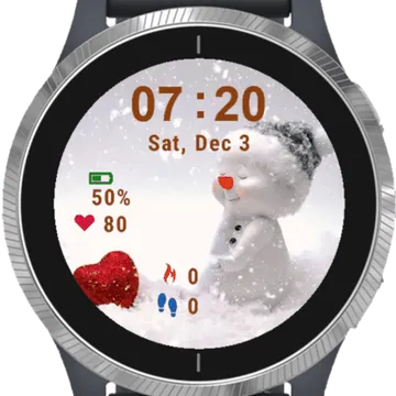 Cute And Happy Snowman Garmin watch face preview