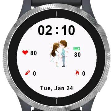 Cute Animation Couple Garmin watch face preview