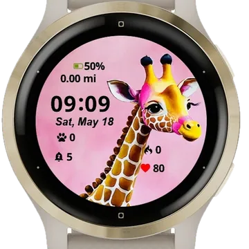 Cute Baby Giraffe Garmin watch face preview