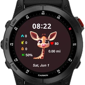 Cute Baby Giraffe Garmin watch face preview