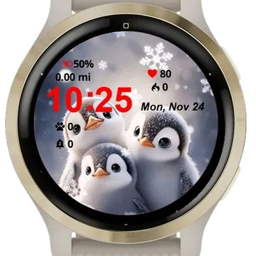Cute Baby Penguin Garmin watch face preview