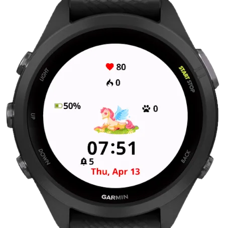Cute Baby Unicorn Garmin watch face preview