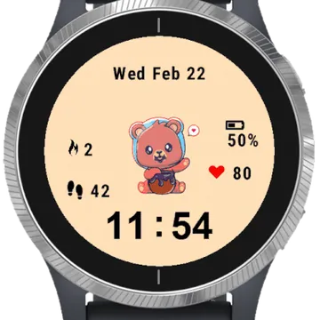 Cute Bear Garmin watch face preview