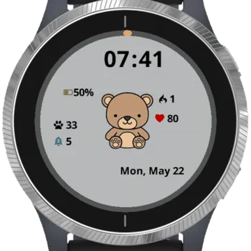 Cute Bear Garmin watch face preview