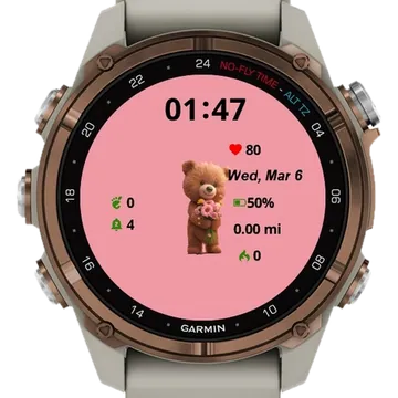 Cute Bear Garmin watch face preview