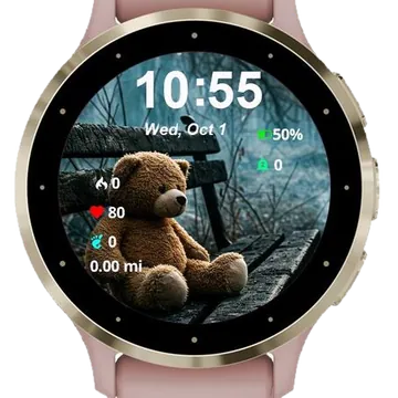 Cute Bear Garmin watch face preview