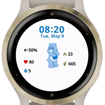 Cute Blue Bear Garmin watch face preview