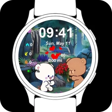 Cute Bubu and Dudu Garmin watch face preview