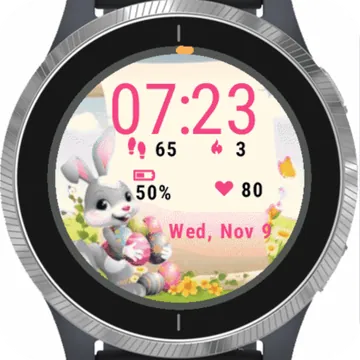 Cute Bunny Garmin watch face preview