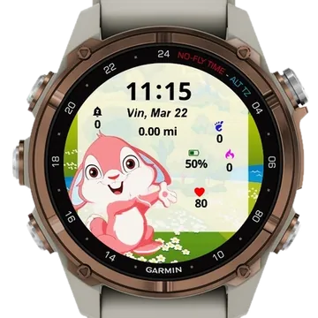 Cute Bunny Garmin watch face preview