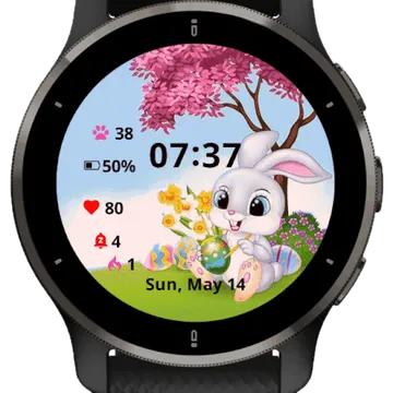 Cute Bunny Garmin watch face preview